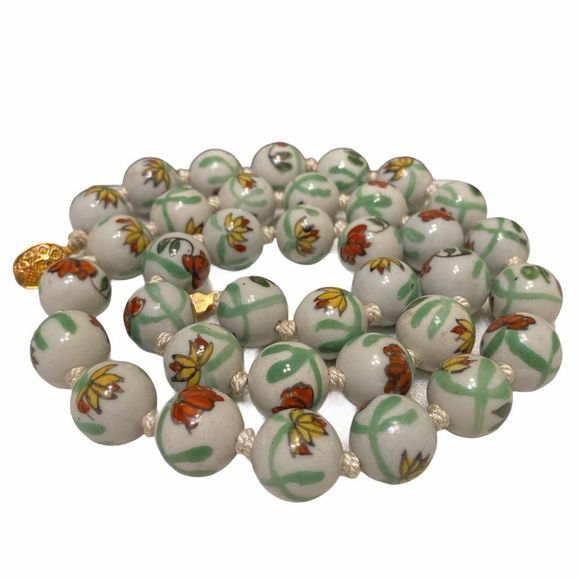 Vintage Cloisonné Beaded Necklace - Picture 1 of 14
